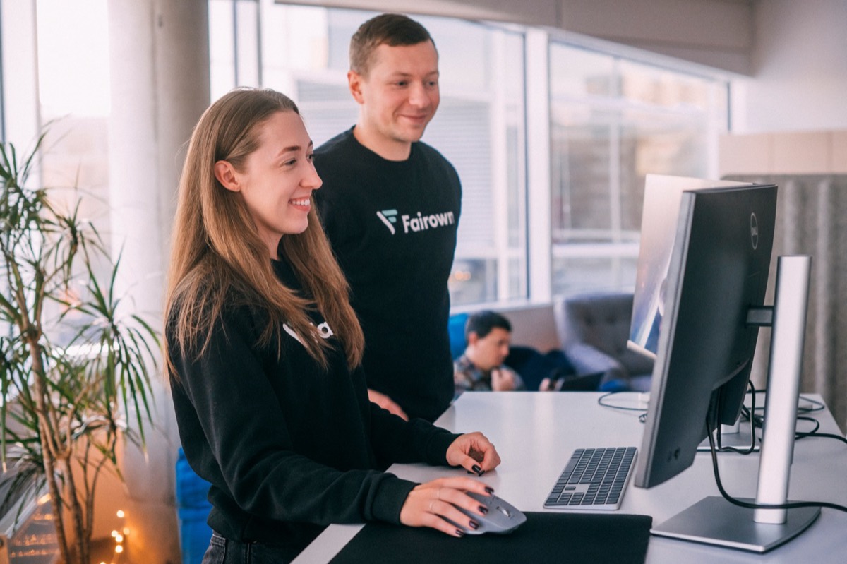 Two Fairown team members at work